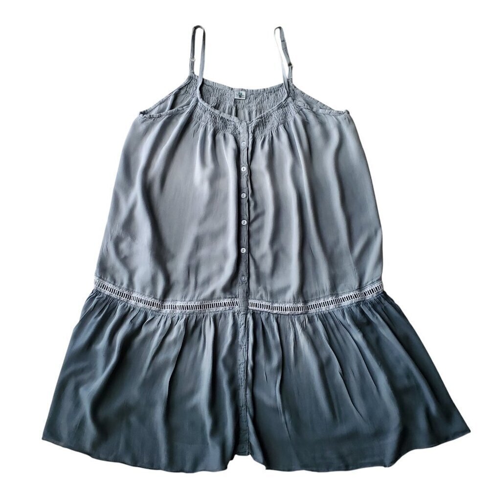 Island Planet Ombre Grey Soft Loose Fitting Dress Spaghetti Straps Size S/M - Picture 6 of 13